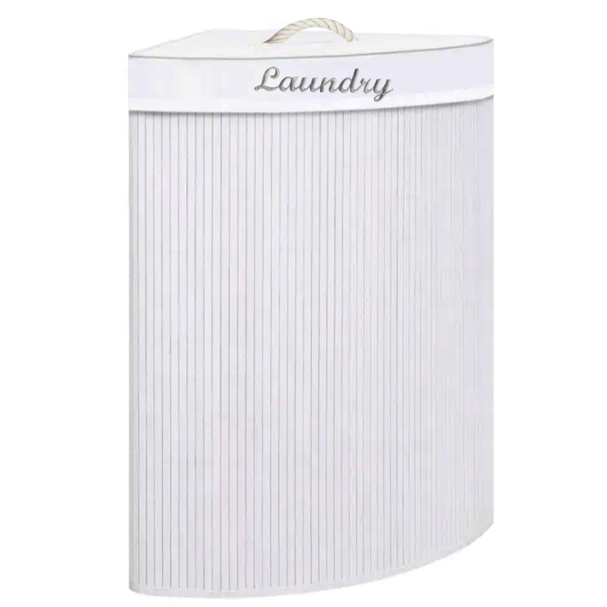 Cesto de bambú con interior de tela y tapa