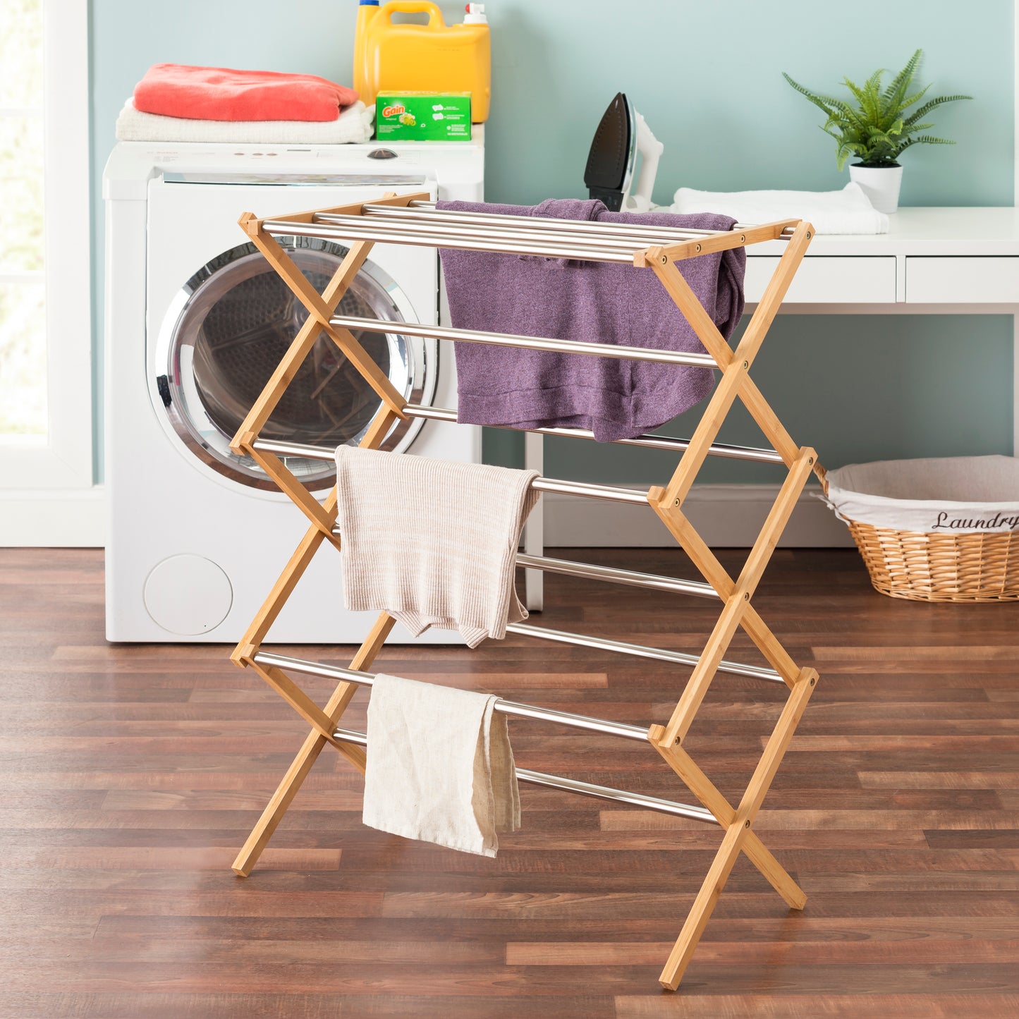 Tendedero plegable Ellegance Houseware de acero inoxidable
