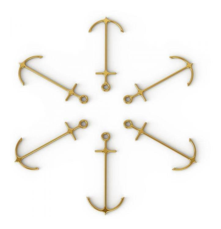 Pinchos Para Coctel Ancla Dorado 6pzas