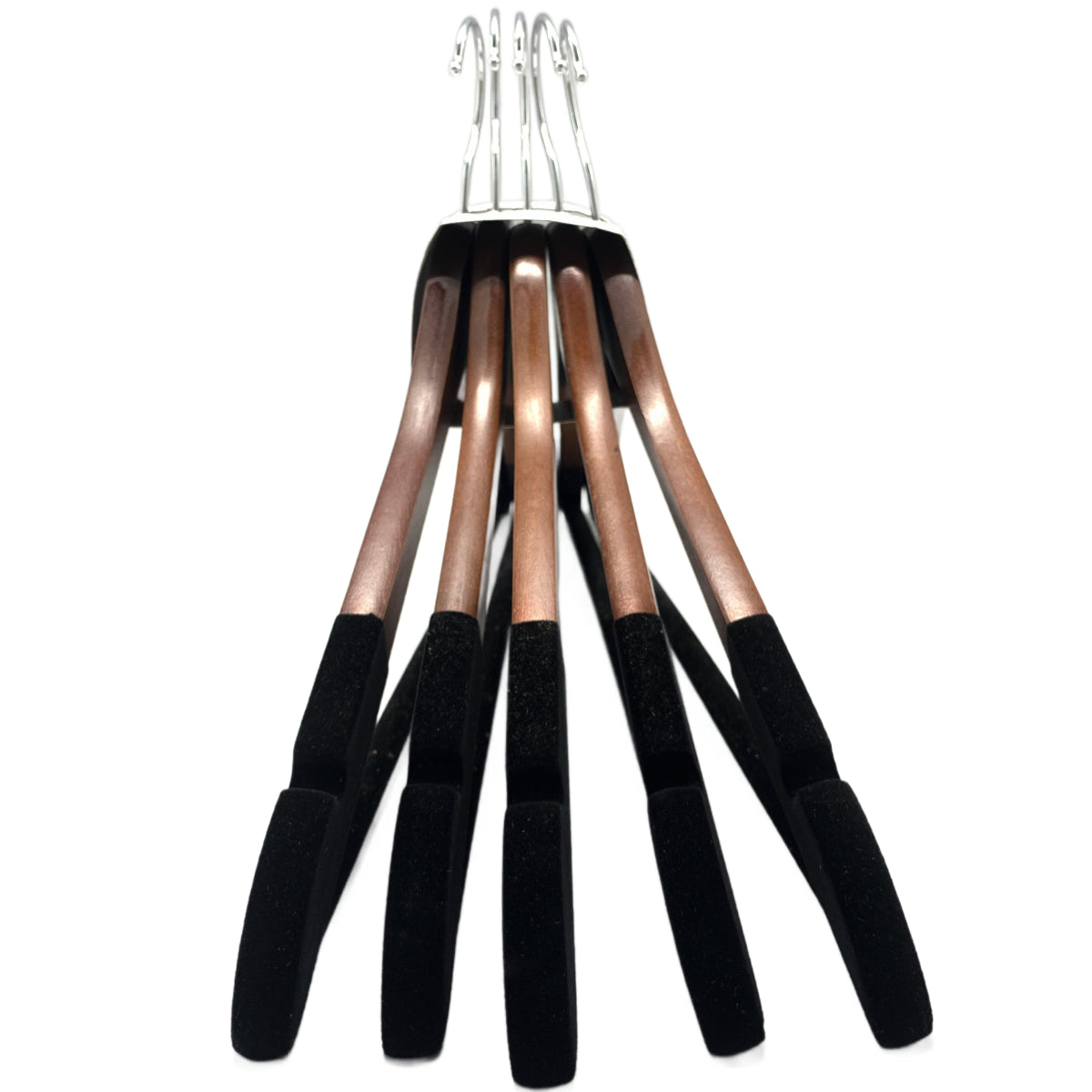 Set de 5 ganchos terciopelo con madera