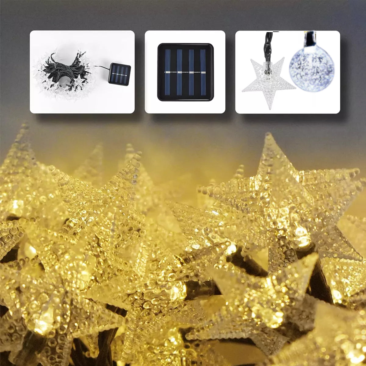 Luces Solares Led Decoració Led estrella y esfera