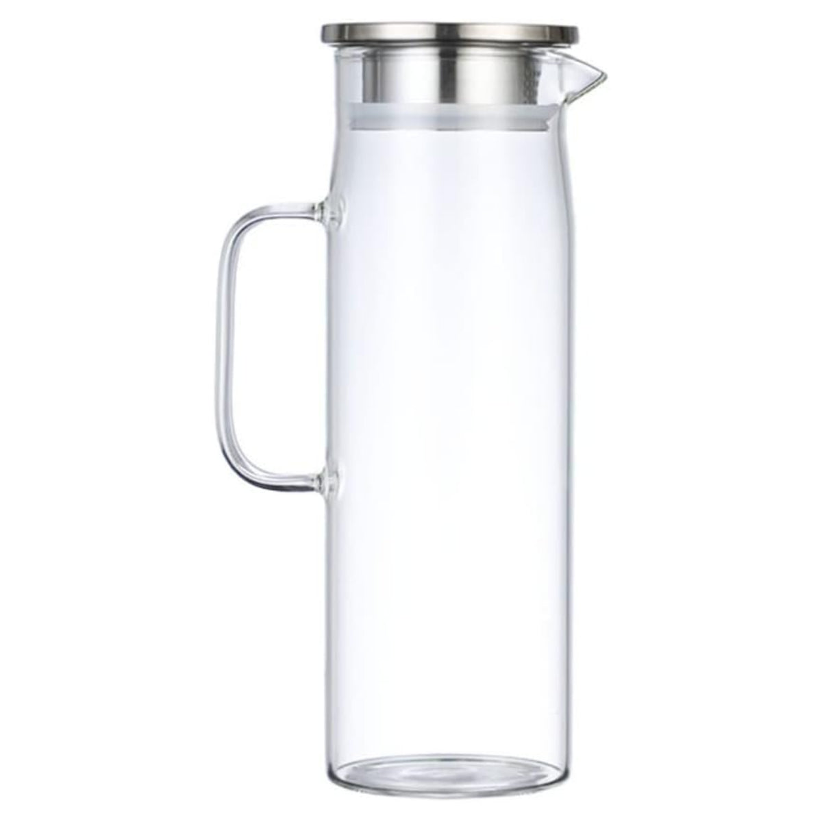 Tarro de vidrio con tapa metálica plateada 1.8 Litros