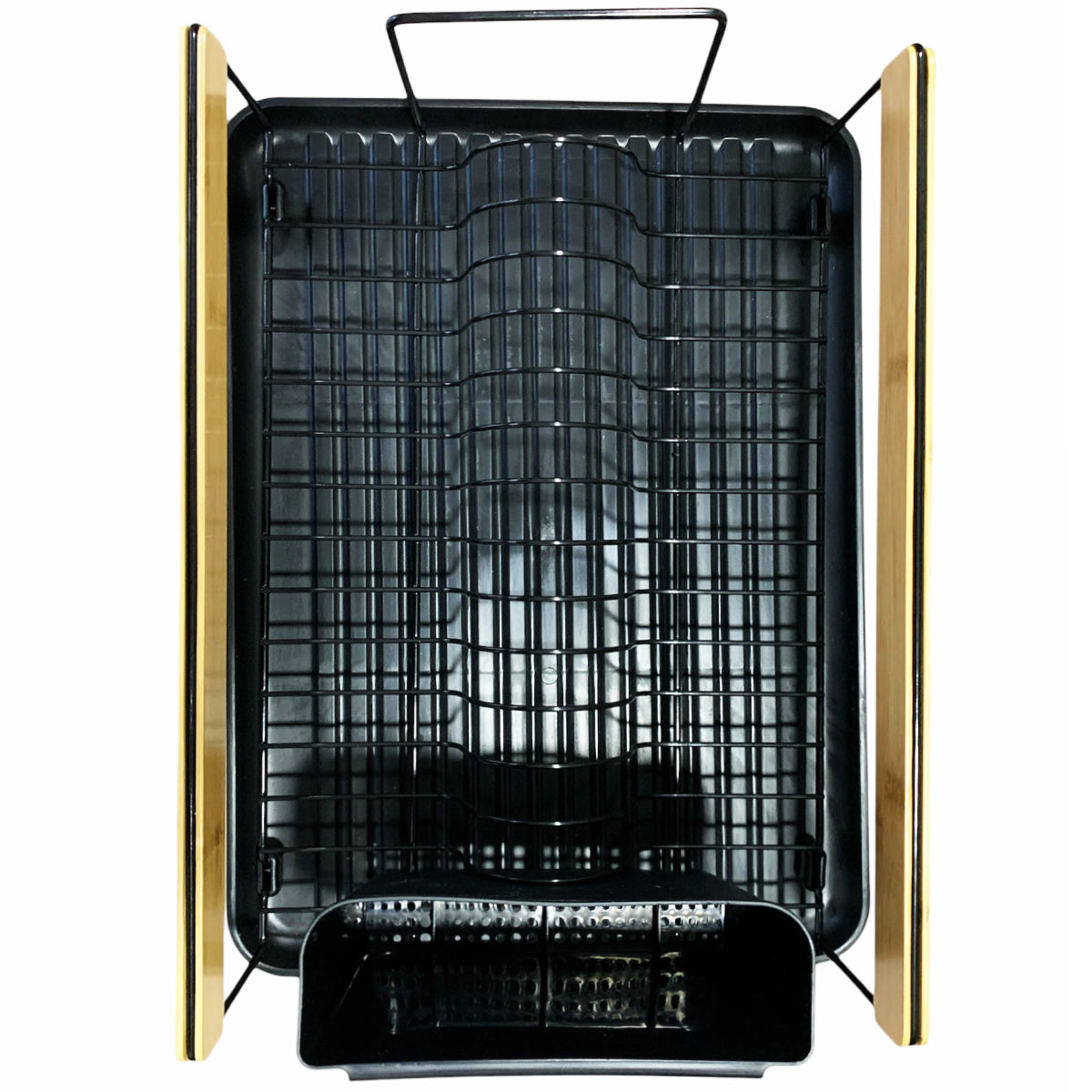 Escurridor de platos de Acero con Bambú