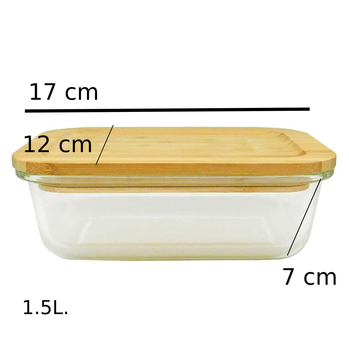 Recipiente Con Tapa De Bambú Cap. 1.5ml