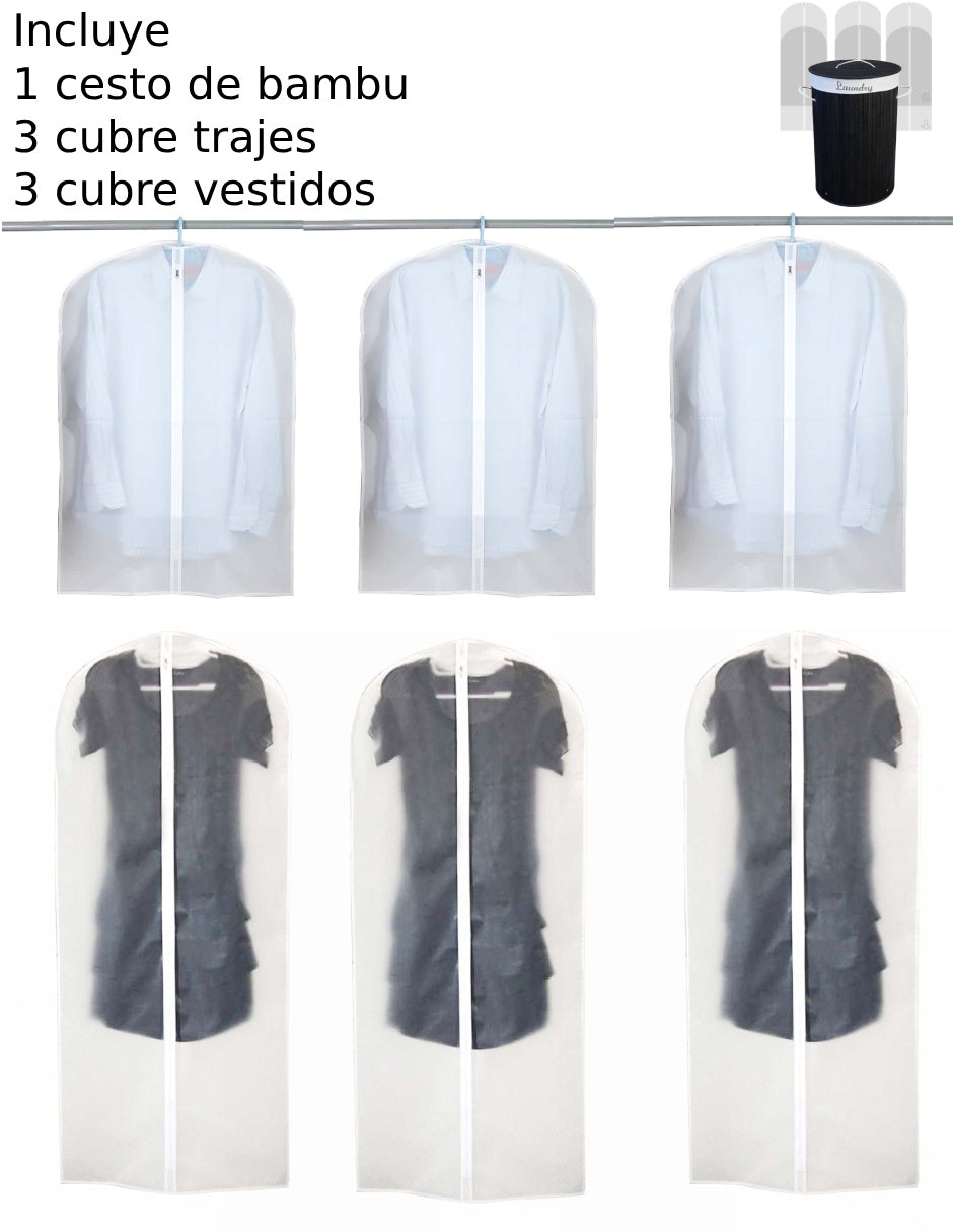Set cesto ropa para ropa Good & Good de bambú