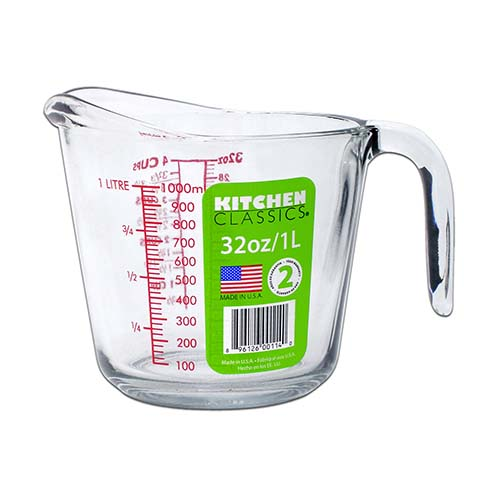 Taza medidora de cristal 1L