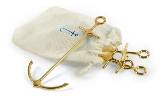 Pinchos Para Coctel  Ancla  Dorado 6pzas