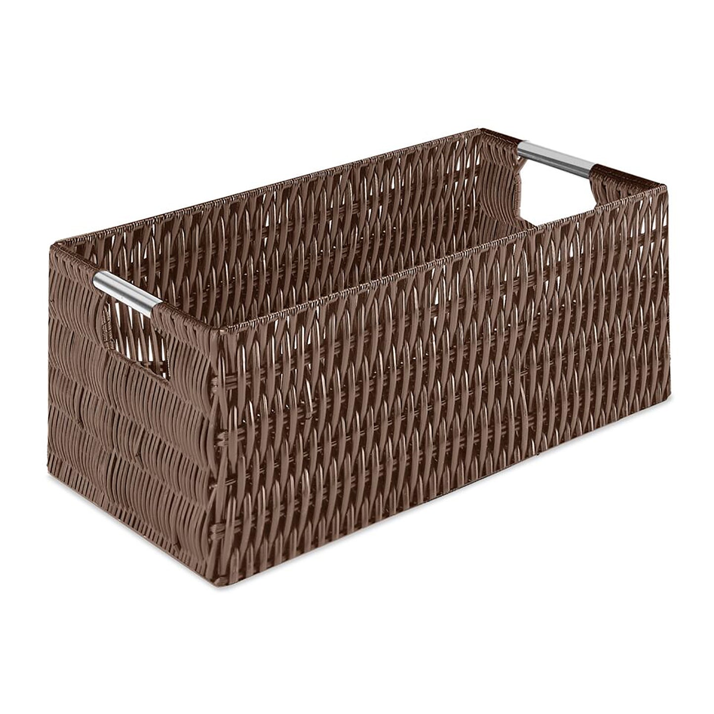 Canasta de Rattan con Asas Multiusos Chocolate 26x41x16cm