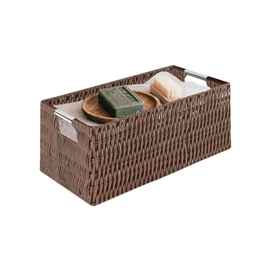 Canasta de Rattan con Asas Multiusos Chocolate 26x41x16cm