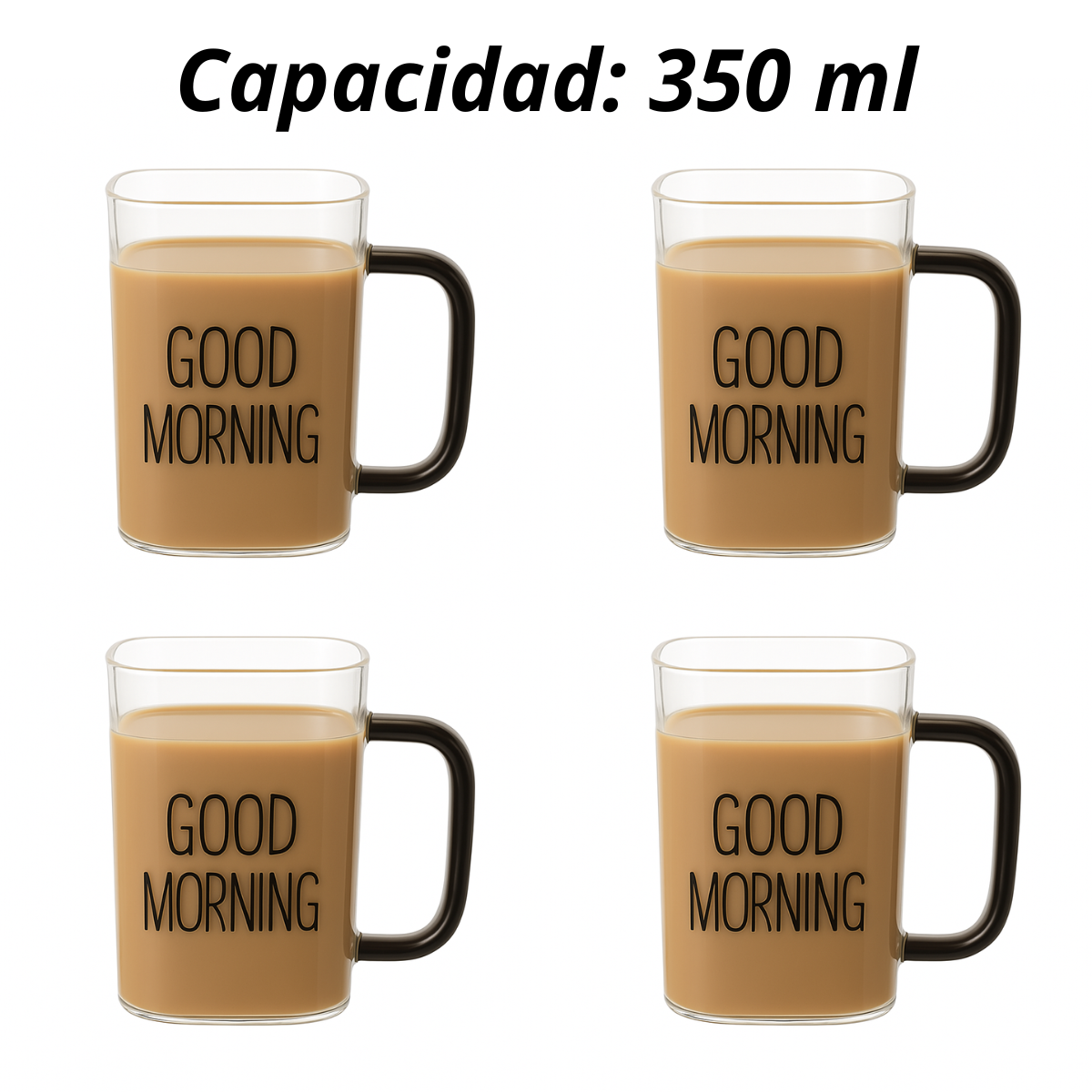 Set tazas de cristal 350 ml Good & Good