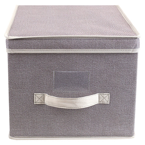 Caja mediana de almacenamiento con ventana color gris