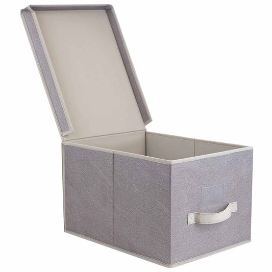 Caja mediana de almacenamiento con ventana color gris