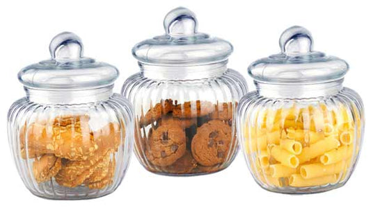 Set de 3 frascos de vidrio con tapa hermÃ©tica 500 ml