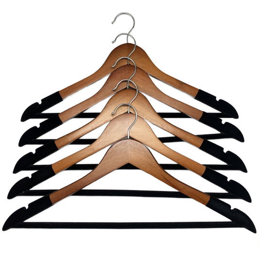 Set de 5 ganchos terciopelo con madera