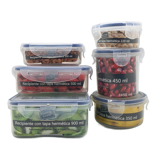 Juego de 6 recipientes herméticos libres de BPA Meal Prep