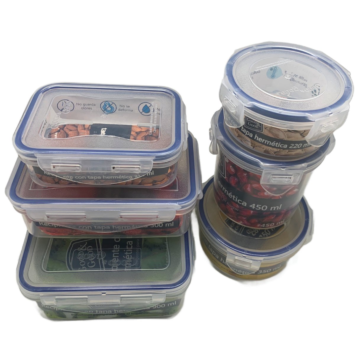 Juego de 6 recipientes herméticos libres de BPA Meal Prep
