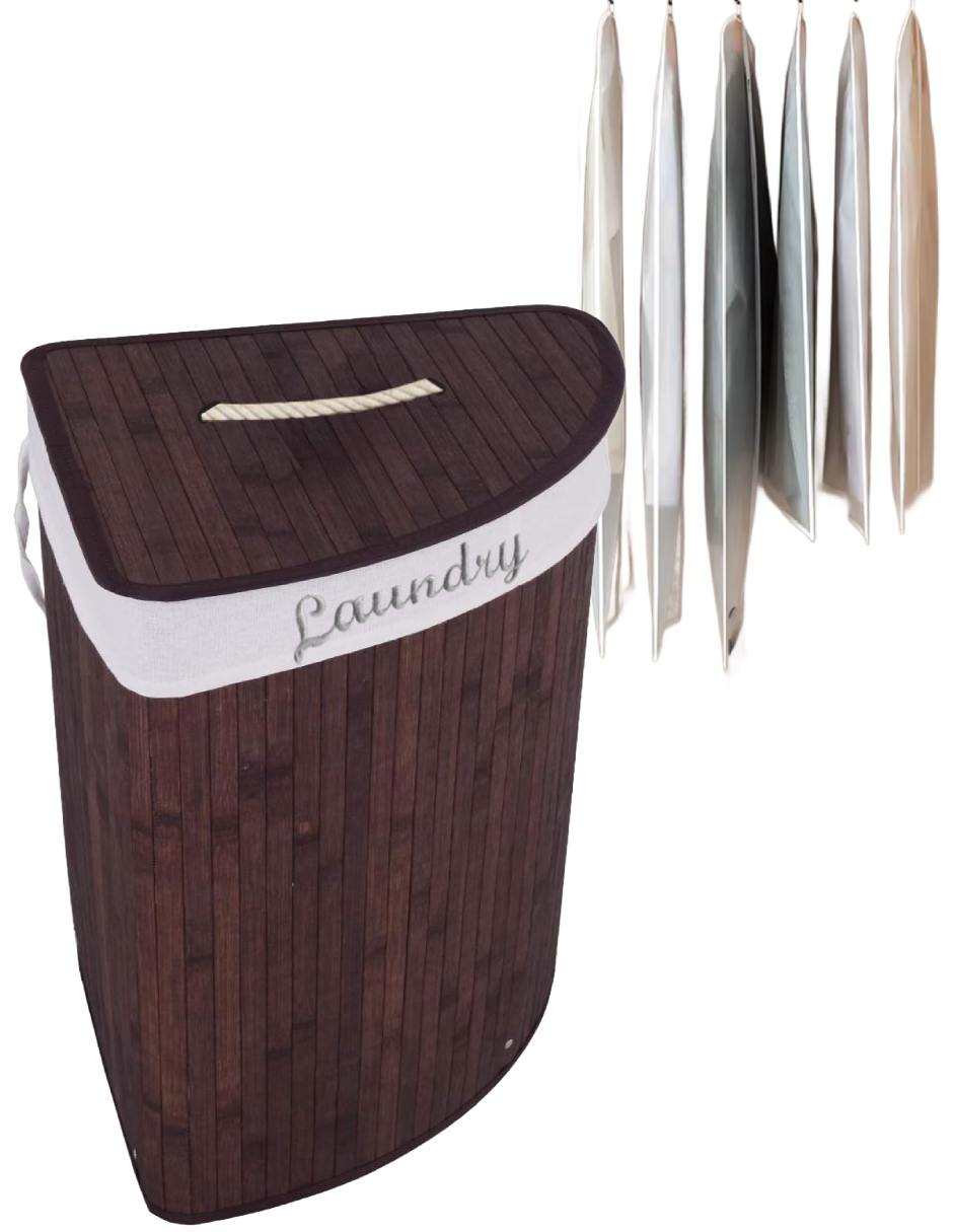 Cesto para ropa Good & Good con porta trajes y porta vestidos de bambú