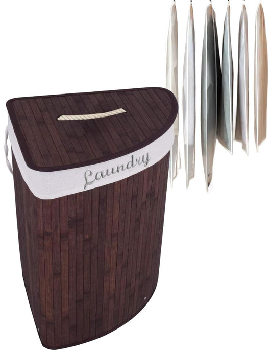 Cesto para ropa Good & Good con porta trajes y porta vestidos de bambú