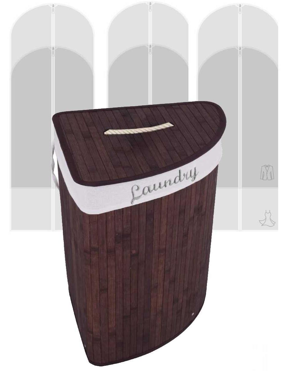 Cesto para ropa Good & Good con porta trajes y porta vestidos de bambú