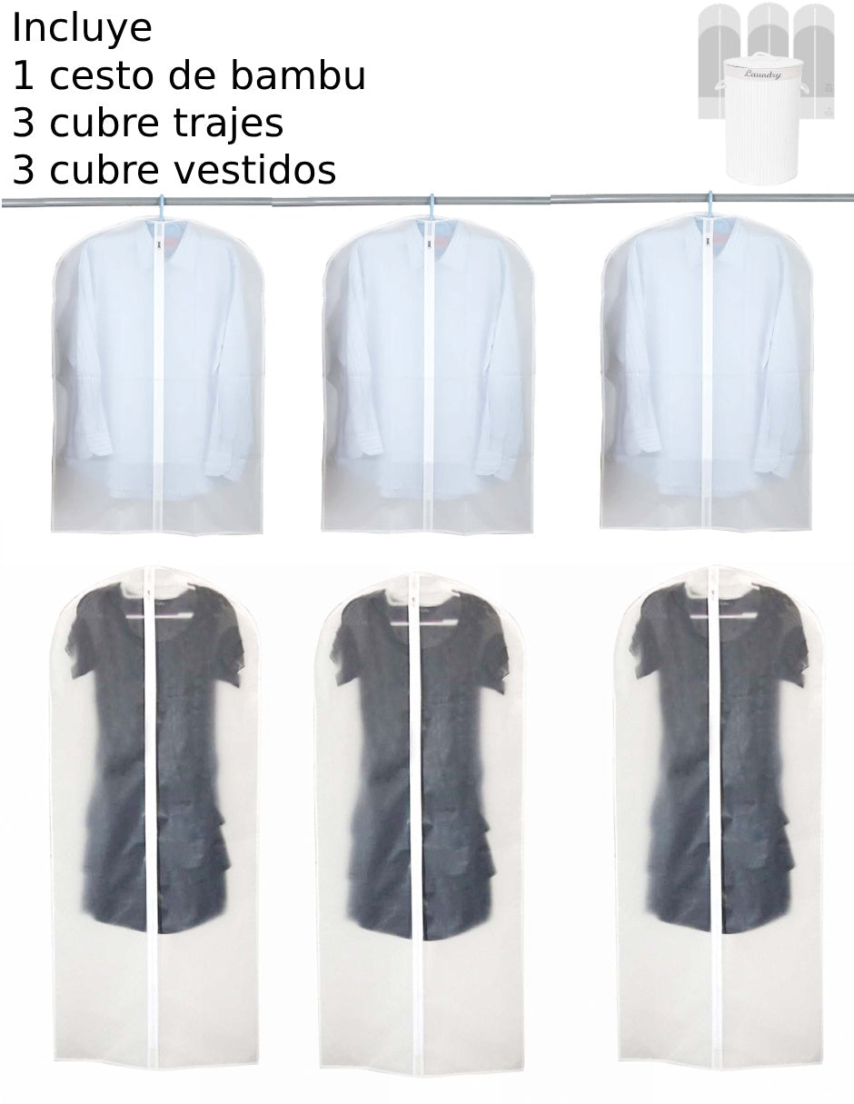 Set cesto ropa para ropa Good & Good de bambú