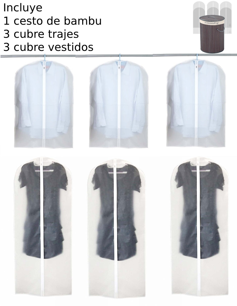 Set cesto ropa para ropa Good & Good de bambú