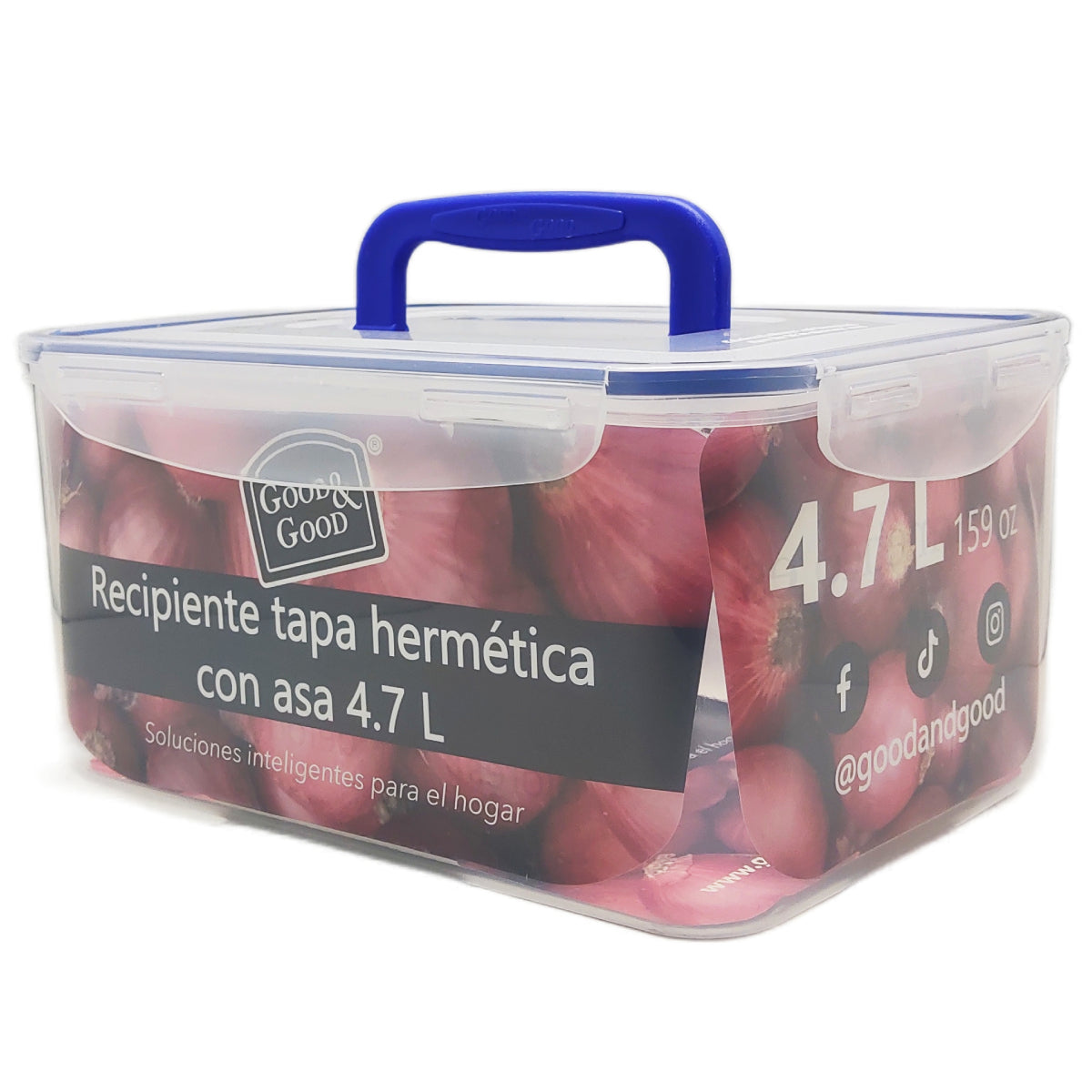 set de 5 contenedores herméticos  4.7 L 900 ml 330 ml 300 ml 220 ml