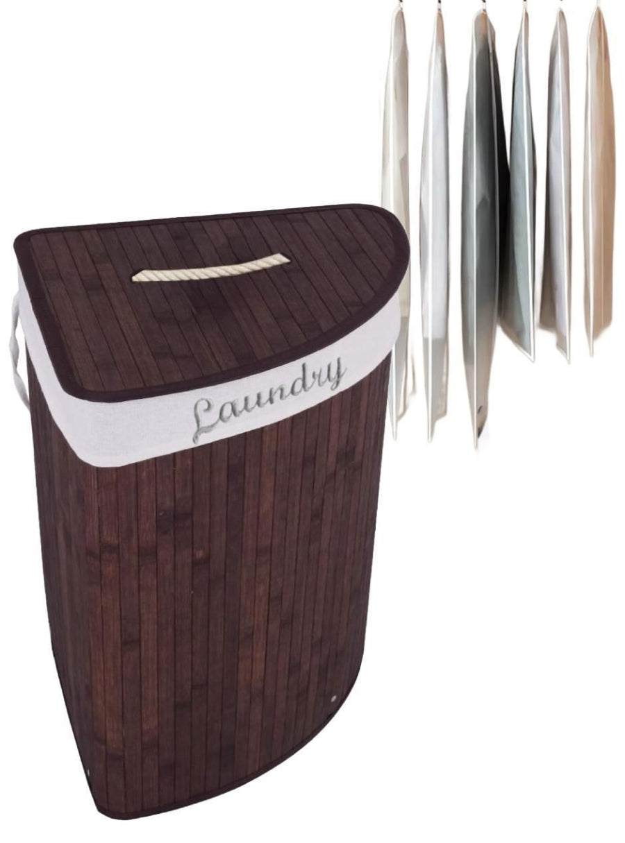 Cesto para ropa Good & Good con porta trajes y porta vestidos de bambú