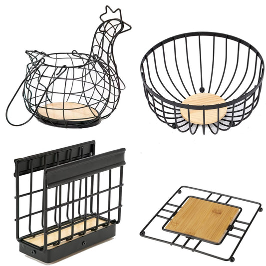 Kit Accesorios de cocina Bambu con Acero