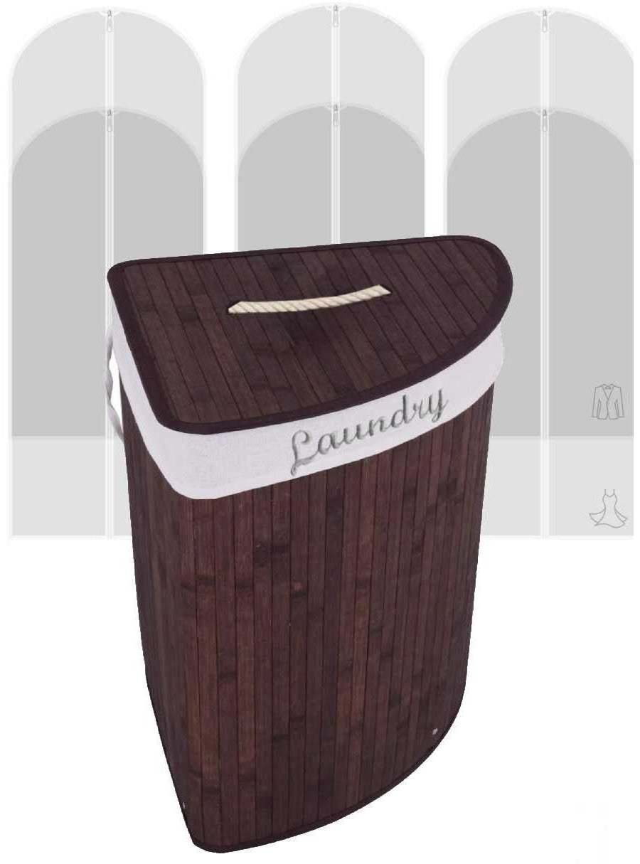 Cesto para ropa Good & Good con porta trajes y porta vestidos de bambú